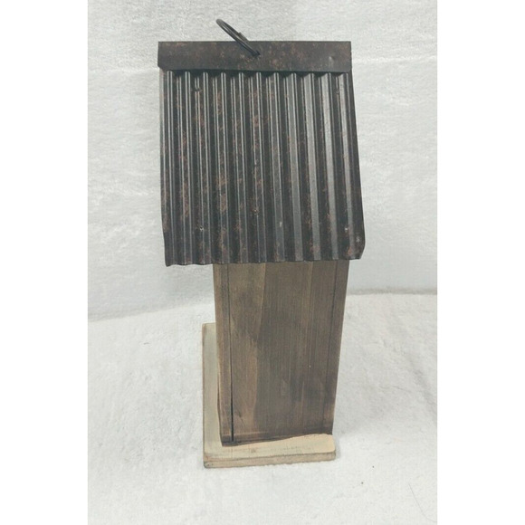 Floral Birdhouse With Rustic Metal Top Blue/Green/Red/Orange New! - Picture 4 of 5